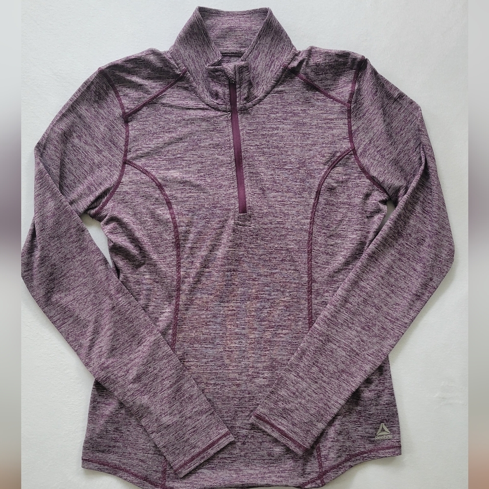 Reebok Heathered Purple Zip-Up Top